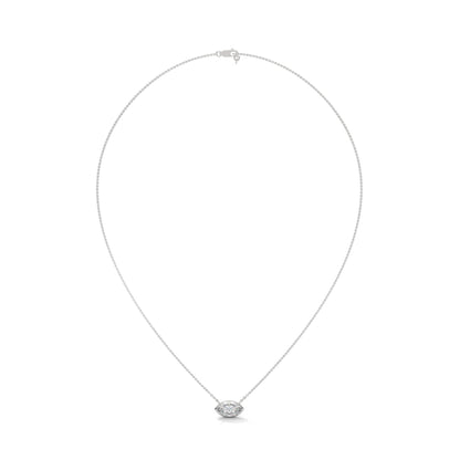 Marquise-Cut Diamond Pendant Necklace 0.85ct E-VS1 | 14K Gold |16”&18” Chain