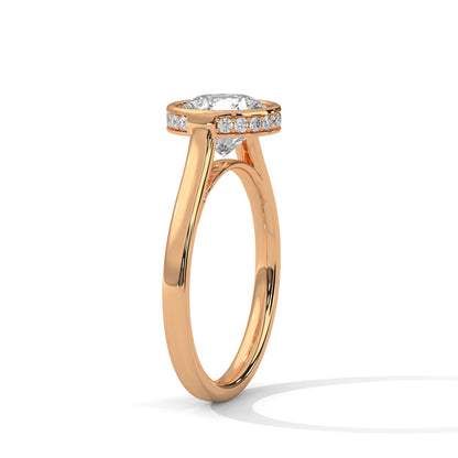 Modern Halo 1.5 CT Round-Cut Lab Grown Diamond Bezel Ring | 1.64 CTW