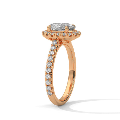 Celestial Bloom 2.61 CTW Oval-Cut Diamond Halo Gold RIng