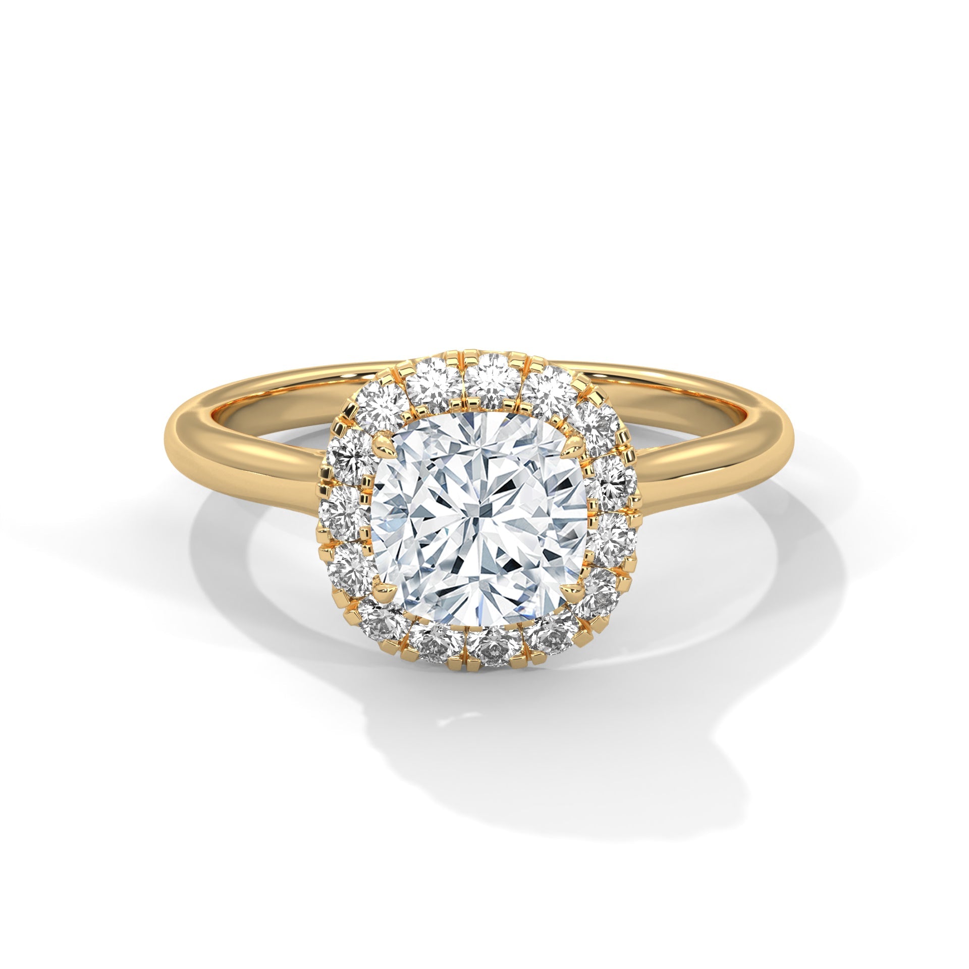 Odessa 3ct Cushion Lab-Grown Diamond Halo Engagement Ring | 3.27 CTW