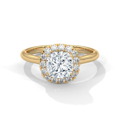Valora 1.5ct Cushion Lab-Grown Diamond Halo Engagement Ring | 1.77 CTW