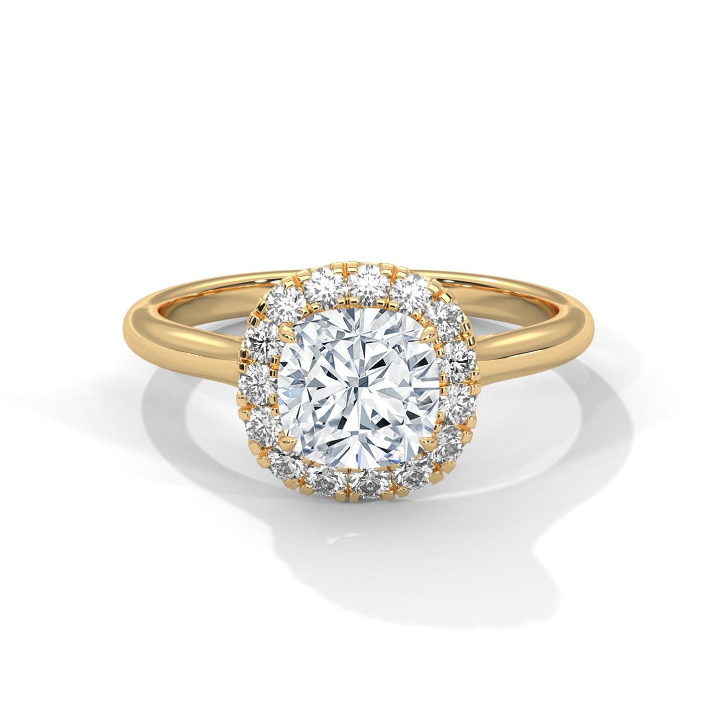 Celeste 2.27 CTW Cushion Cut Diamond Halo Ring | 14K & 18K Gold