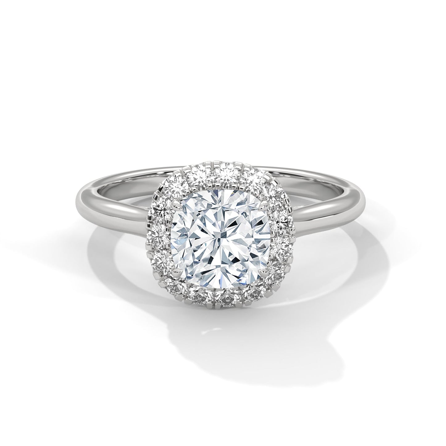 Celeste 2.27 CTW Cushion Cut Diamond Halo Ring | 14K & 18K Gold