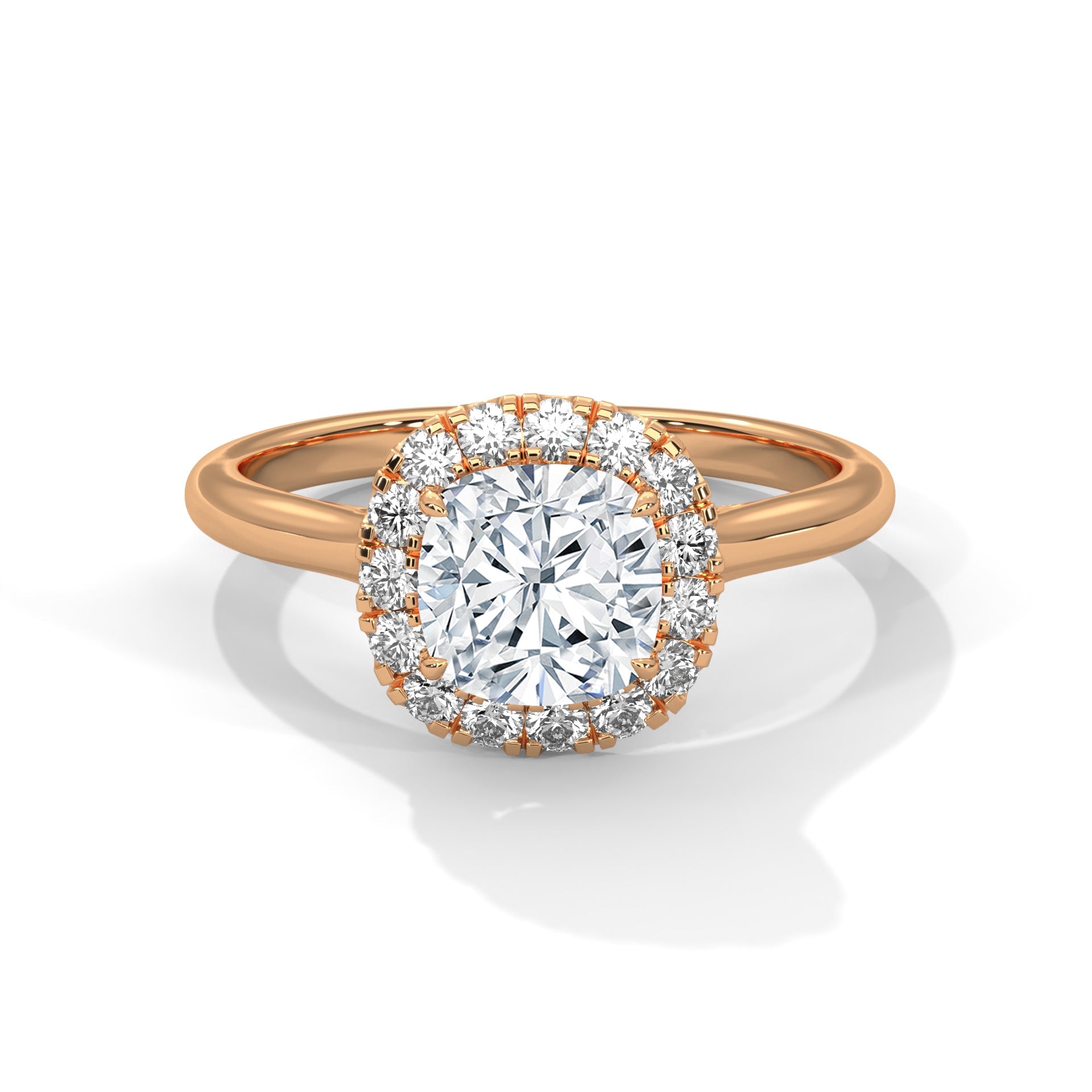 Valora 1.5ct Cushion Lab-Grown Diamond Halo Engagement Ring | 1.77 CTW