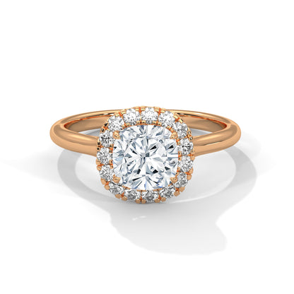 Valora 1.5ct Cushion Lab-Grown Diamond Halo Engagement Ring | 1.77 CTW