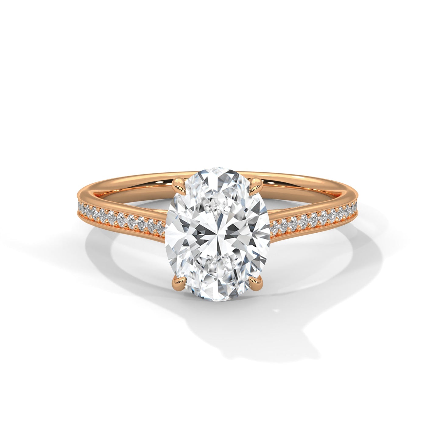 Lustrous 2.17 CTW Oval Diamond Engagement Ring | E VS1