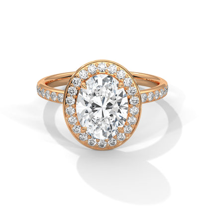 Amora 3ct Oval Lab-Grown Diamond Halo Engagement Ring | 3.52 CTW
