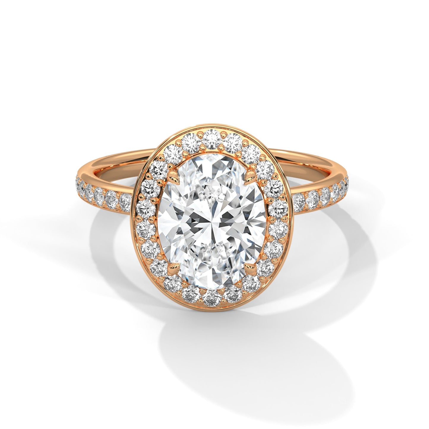 Elysian 2.52 CTW Oval Diamond Halo Engagement Ring | 14K & 18K Gold