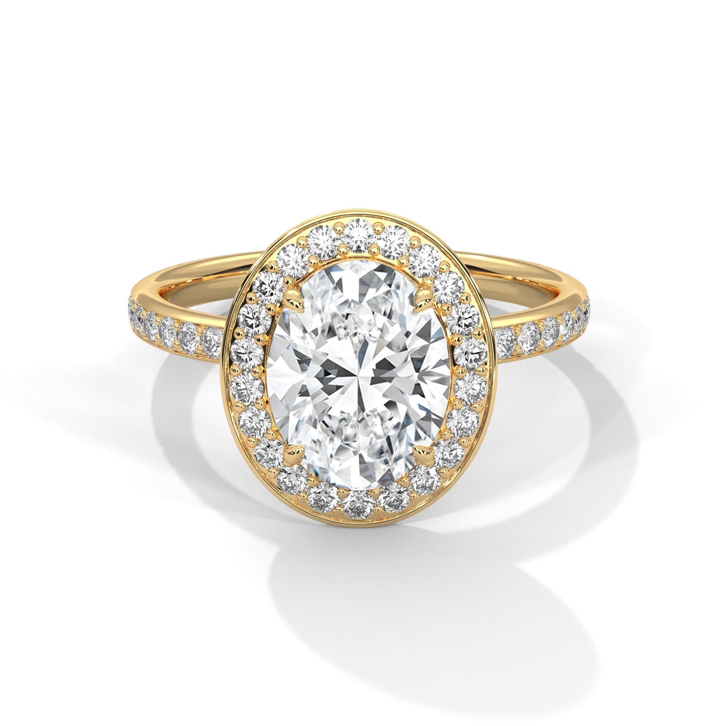 Amora 3ct Oval Lab-Grown Diamond Halo Engagement Ring | 3.52 CTW
