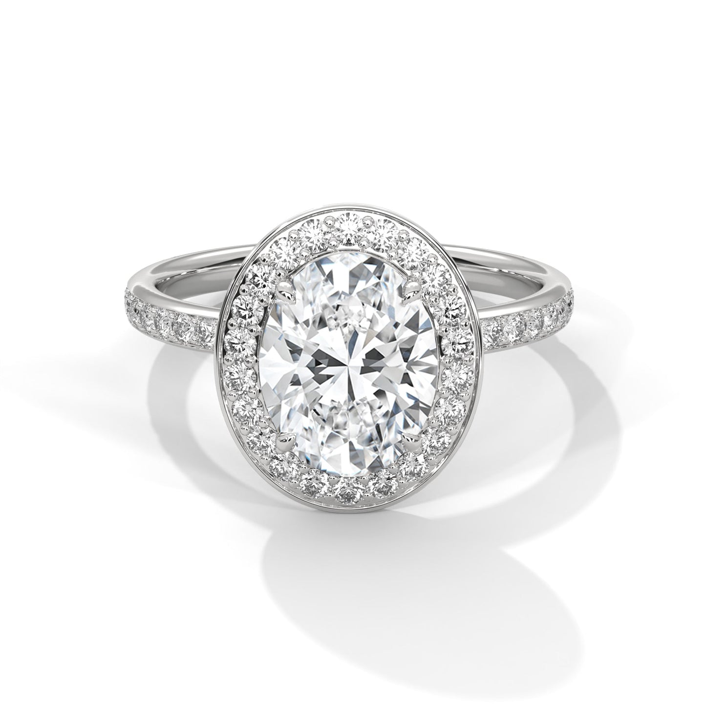 Elysian 2.52 CTW Oval Diamond Halo Engagement Ring | 14K & 18K Gold