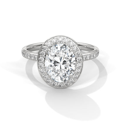 Elysian 2.52 CTW Oval Diamond Halo Engagement Ring | 14K & 18K Gold