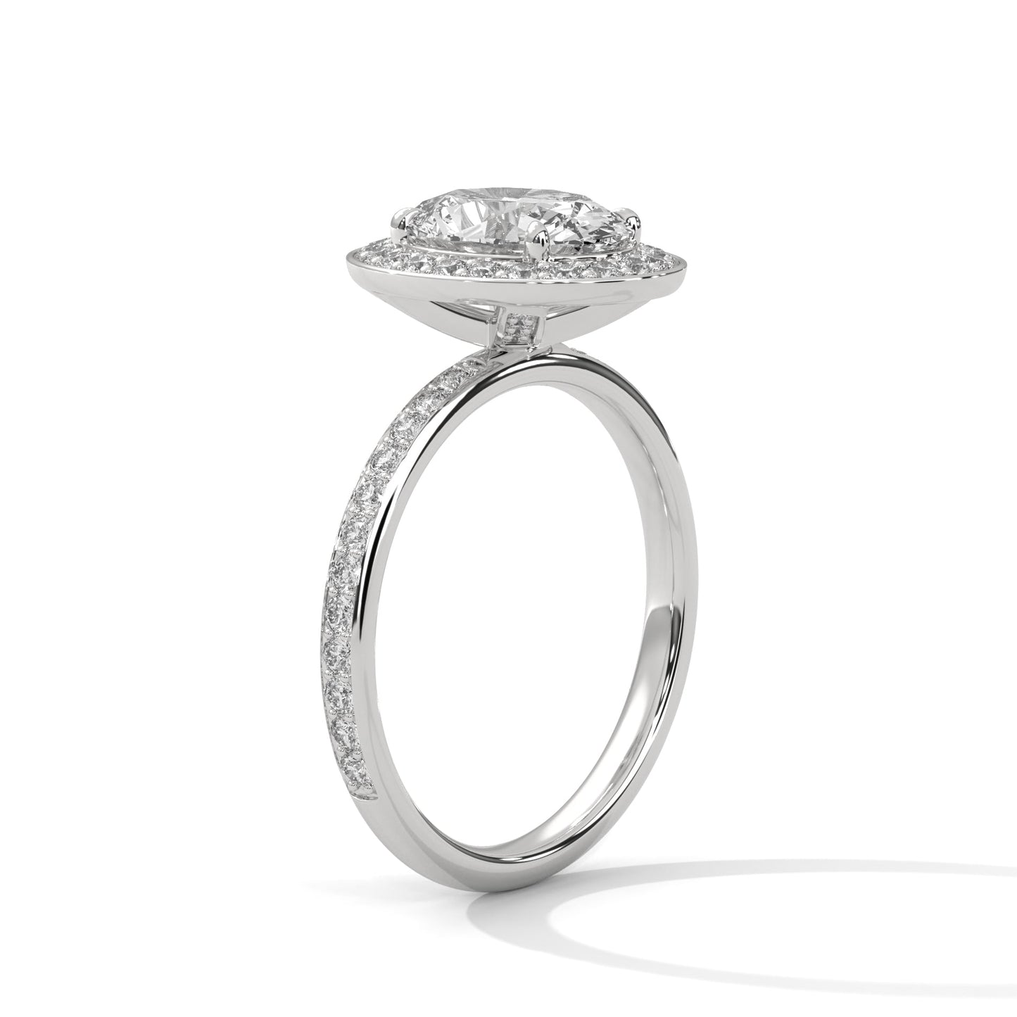 Elysian 2.52 CTW Oval Diamond Halo Engagement Ring | 14K & 18K Gold