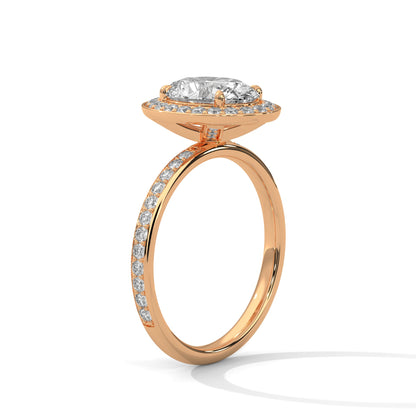 Isolde 1.5ct Oval Lab-Grown Diamond Halo Engagement Ring | 2.02 CTW