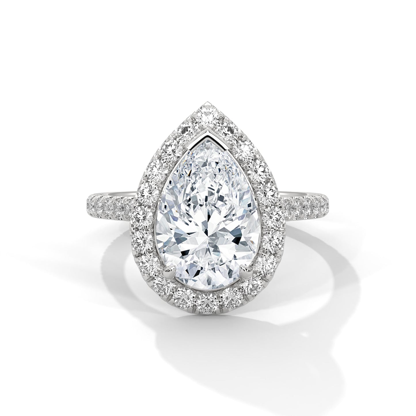Pave 2CT Pear Lab-Grown Diamond Engagement Ring | 2.73 CTW
