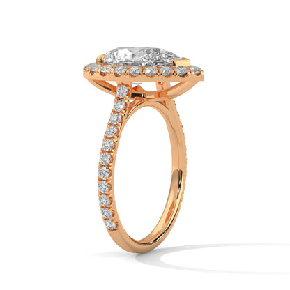 Pave 2CT Pear Lab-Grown Diamond Engagement Ring | 2.73 CTW