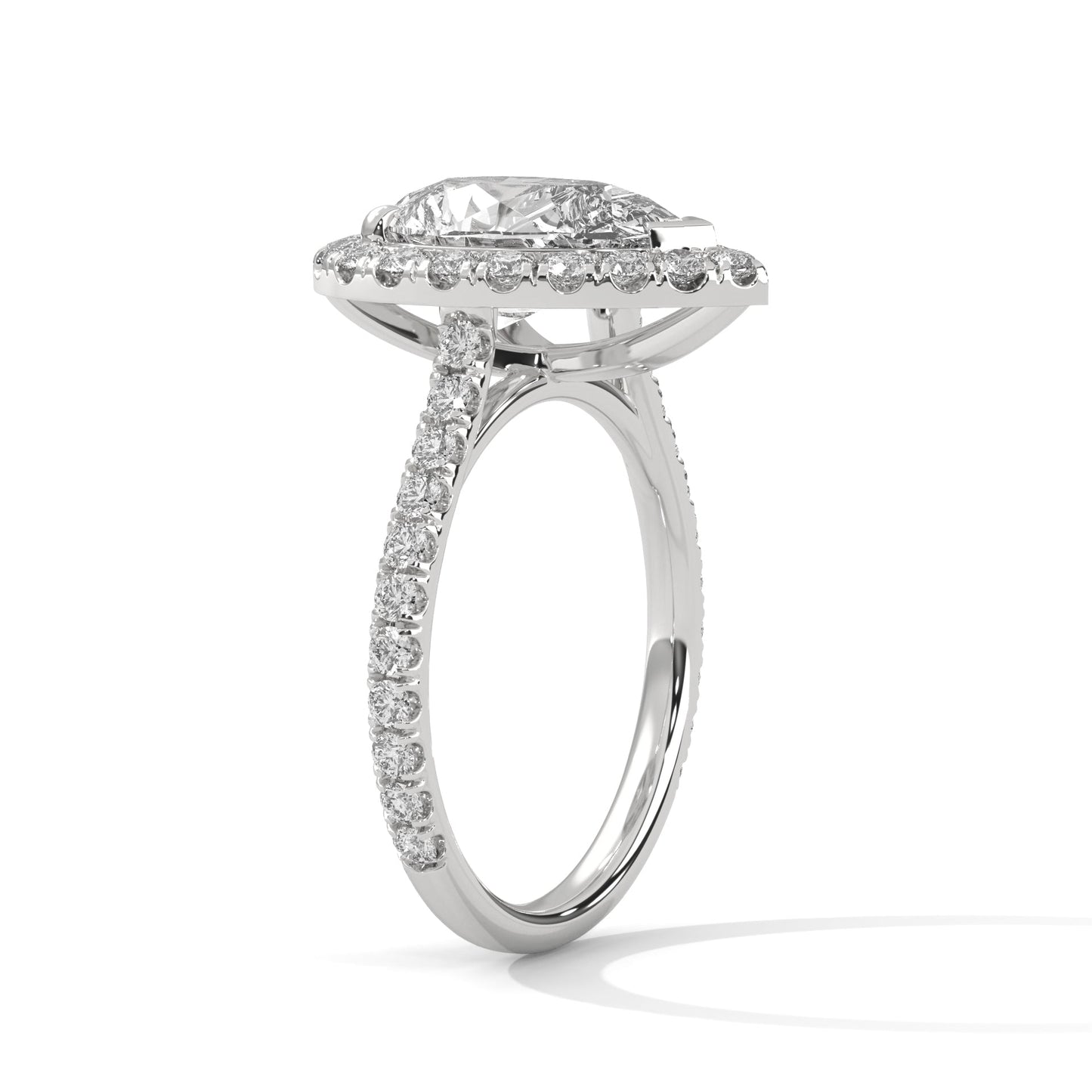 Pave 2CT Pear Lab-Grown Diamond Engagement Ring | 2.73 CTW