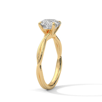 Elysian 2.00 CTW Round-Cut Diamond Twisted Solitaire Ring | 14K & 18K Gold