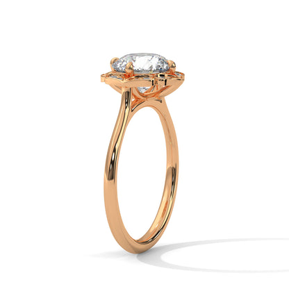 Regal Bloom 2.12 CTW Round-Cut Diamond Floral Halo Ring | E-VS1
