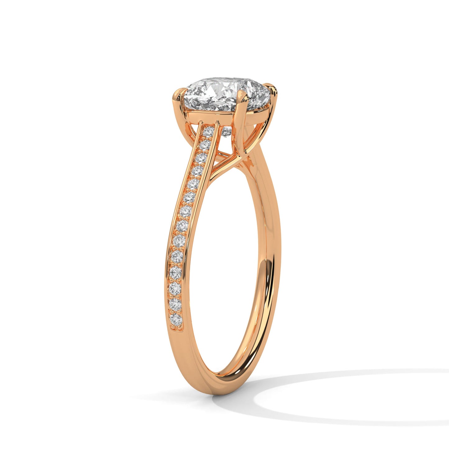 Zaria 1ct Cushion Lab-Grown Diamond Pavé Engagement Ring | 1.13 CTW