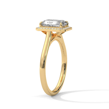 Ethereal 2.15 CTW Emerald-Cut Lab-Grown Diamond Halo Ring | E-VS1