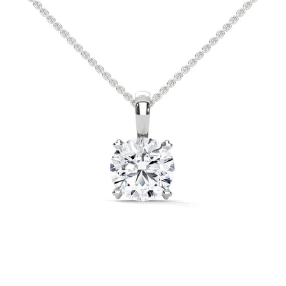 Round-Cut Diamond Pendant Necklace 2.00ct E-VS1 | 14K Gold | 16”&18” Chain
