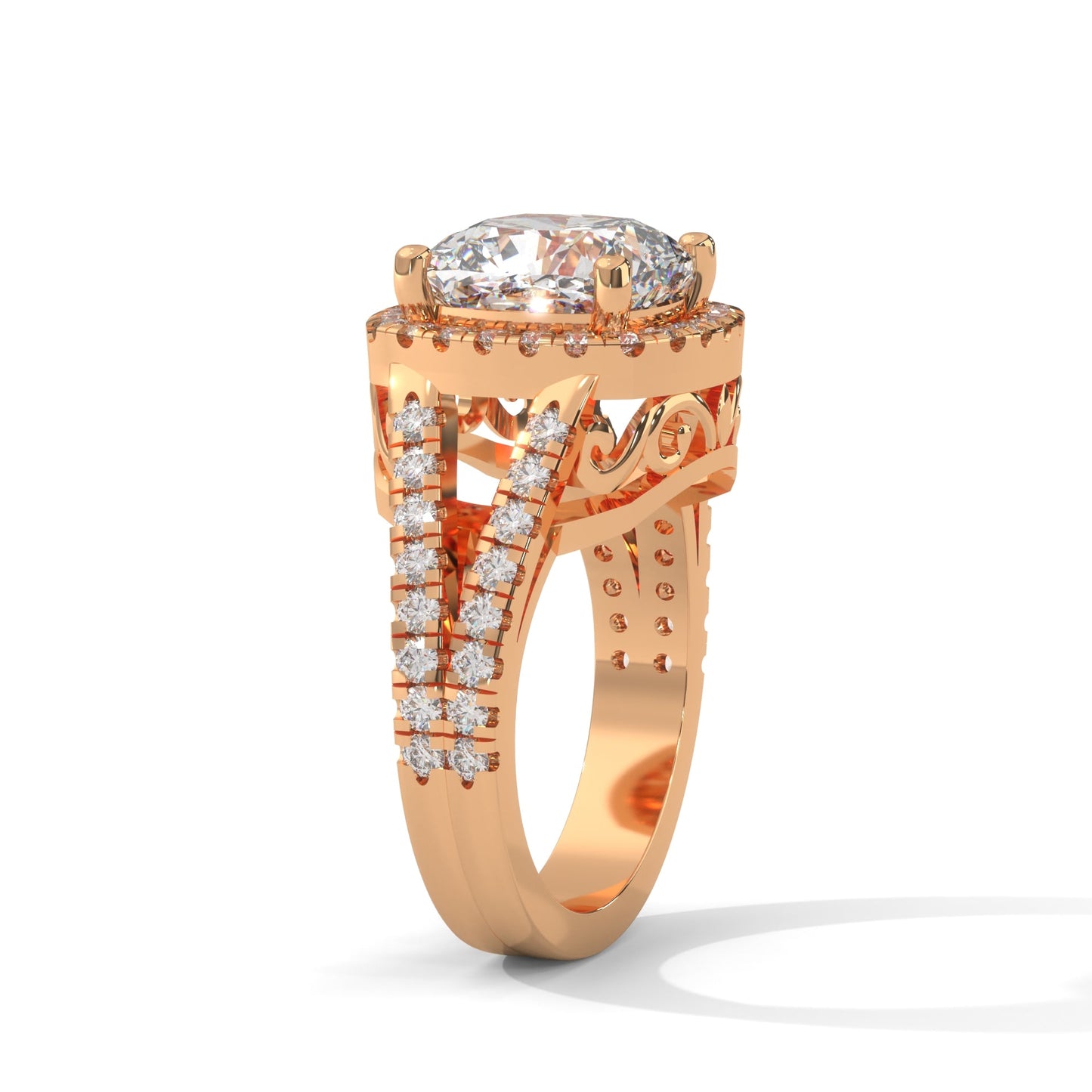 Aurora 6.49 CTW Cushion & Round Lab-Grown Diamond Ring