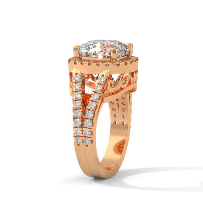 Aurora 6.49 CTW Cushion & Round Lab-Grown Diamond Ring