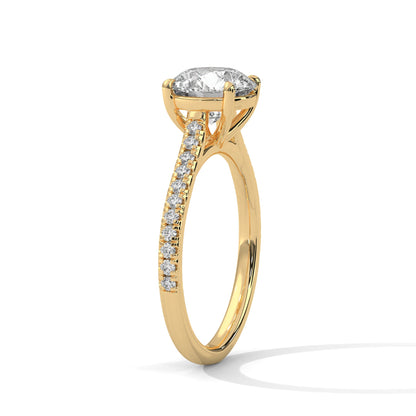 Radiant Harmony 1.5 CT Round-Cut Lab Grown Diamond Pave Ring | 1.72 CTW