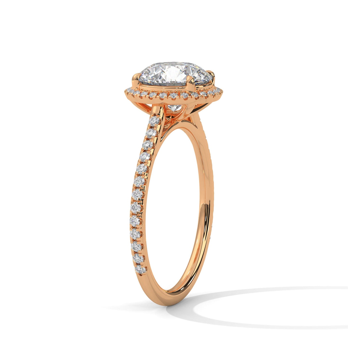 Luminous Halo 2.34 CTW Round-Cut Diamond Engagement Ring | E VVS1