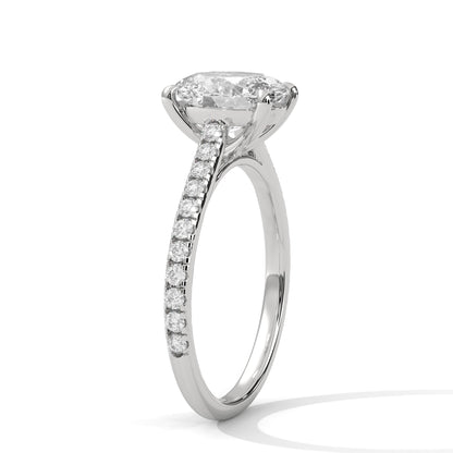 Grandeur Oval-Cut 2.22 CTW Lab-Grown Diamond Engagement Gold Ring