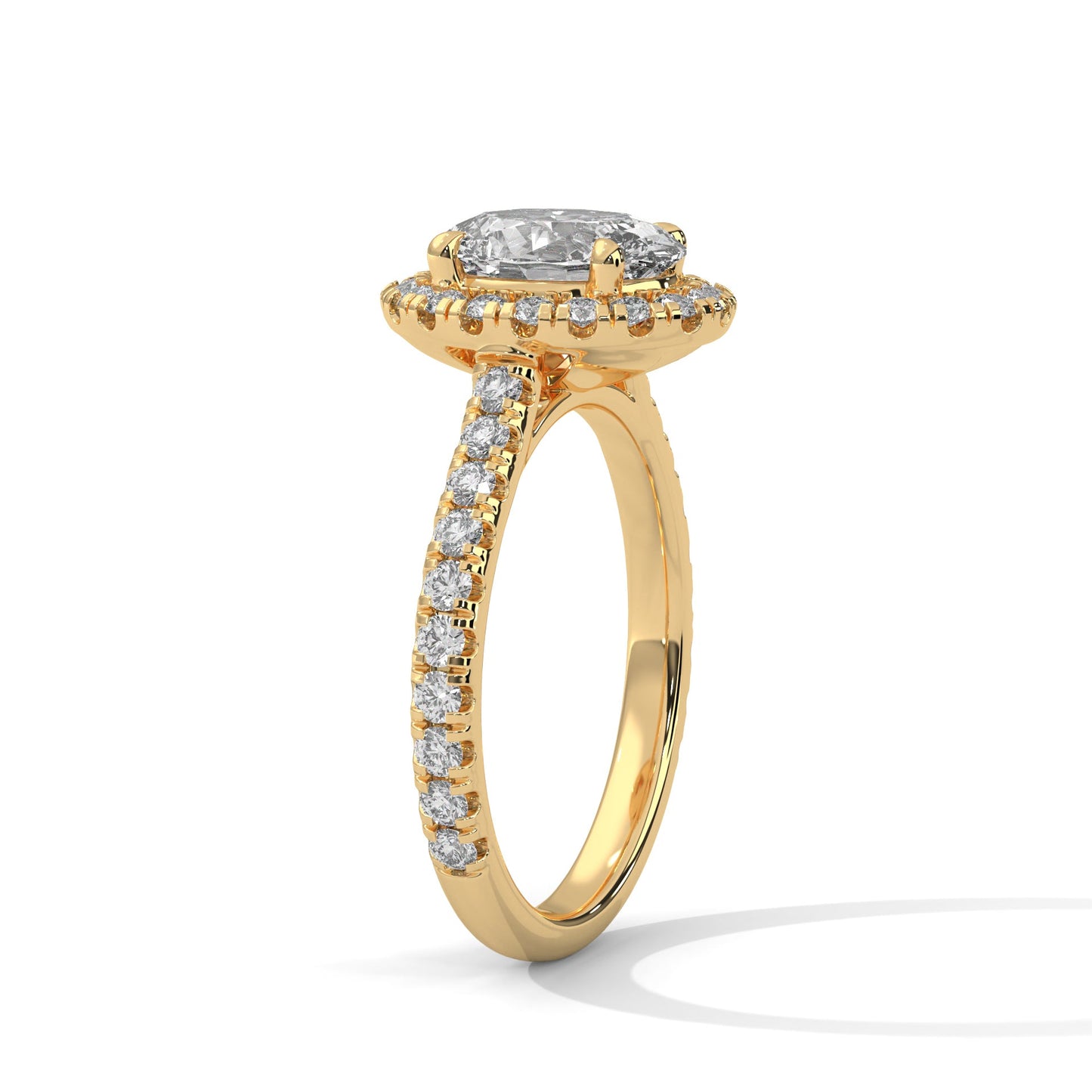 Celestial Bloom 2.61 CTW Oval-Cut Diamond Halo Gold RIng