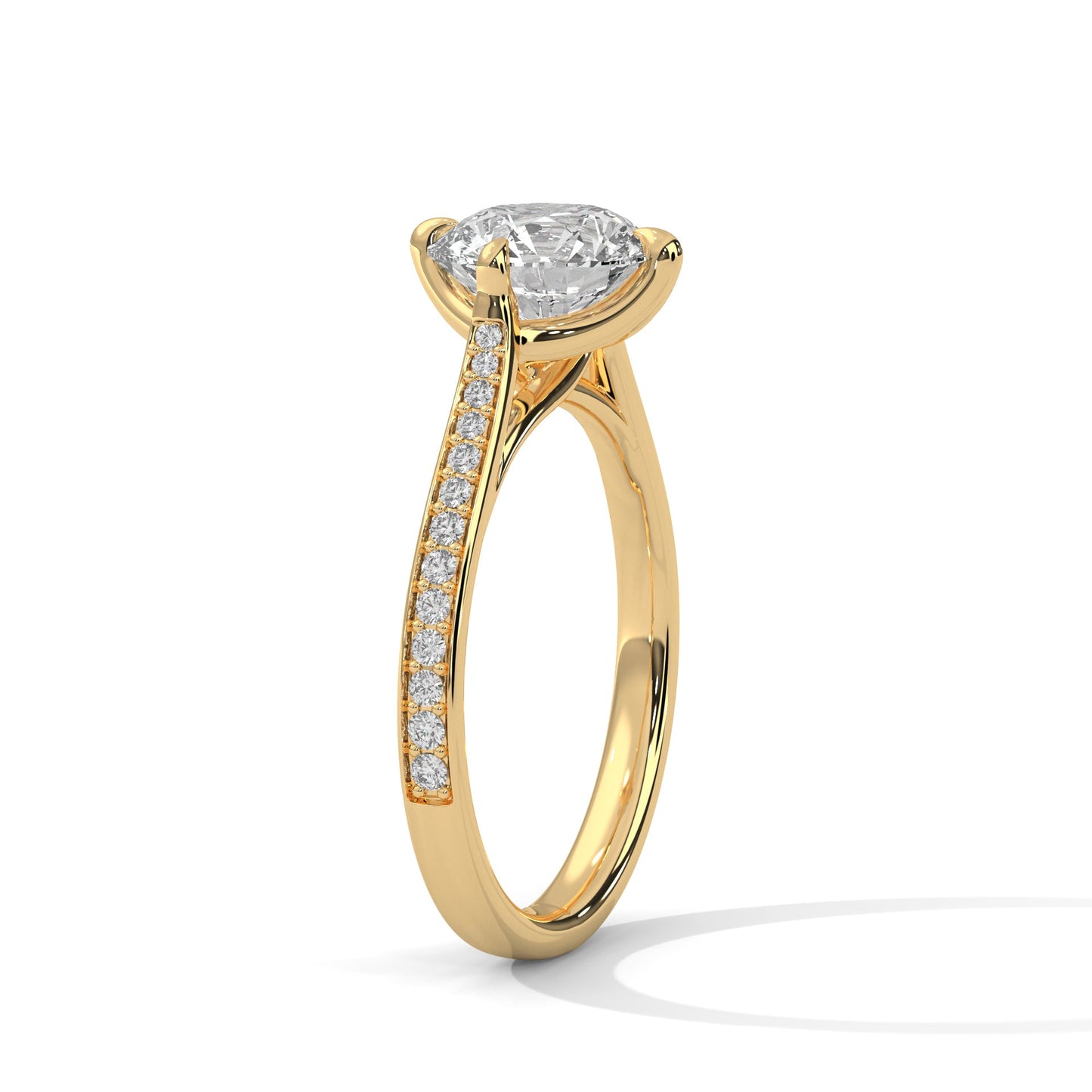 Ethereal Glow 1 CT Round-Cut Lab Grown Diamond Pave Ring | 1.18 CTW