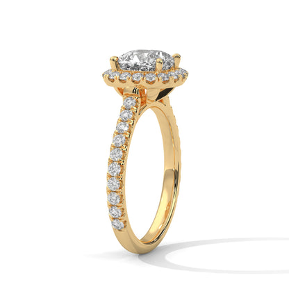 Lustrous Halo 2.61 CTW Cushion-Cut Diamond Engagement Ring | E-VVS2