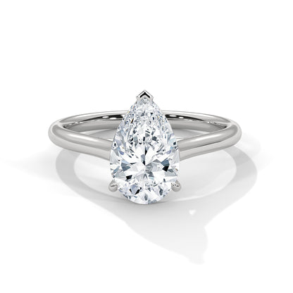 Pave 3ct Pear Lab-Grown Diamond Engagement Ring | E VS1