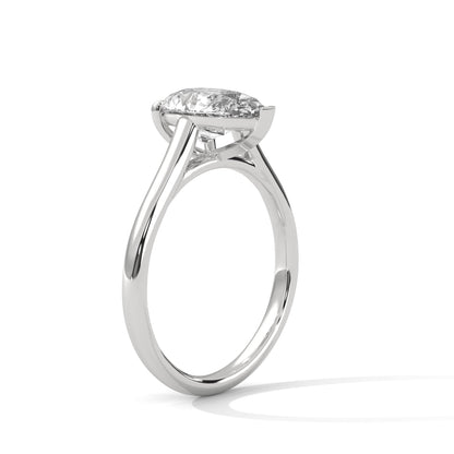 Pave 3ct Pear Lab-Grown Diamond Engagement Ring | E VS1