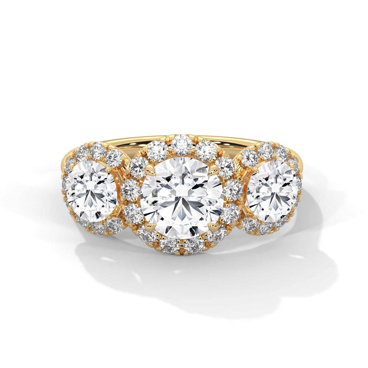 Trinity Radiance 3CT Round Lab-Grown Diamond Engagement Ring | 4.06 CTW