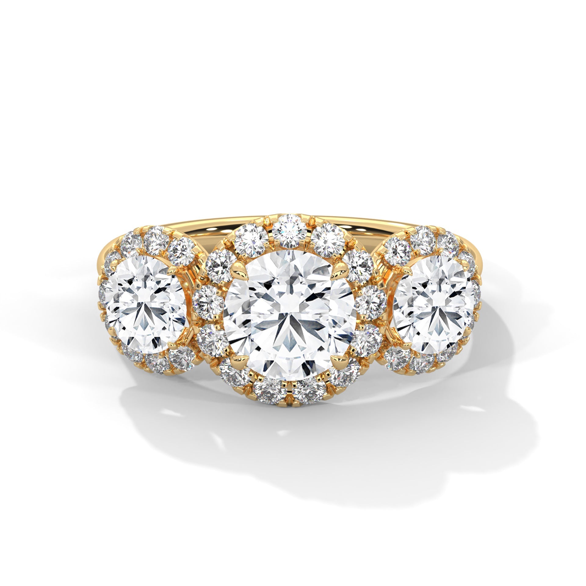 Trinity Radiance 3CT Round Lab-Grown Diamond Engagement Ring | 4.06 CTW