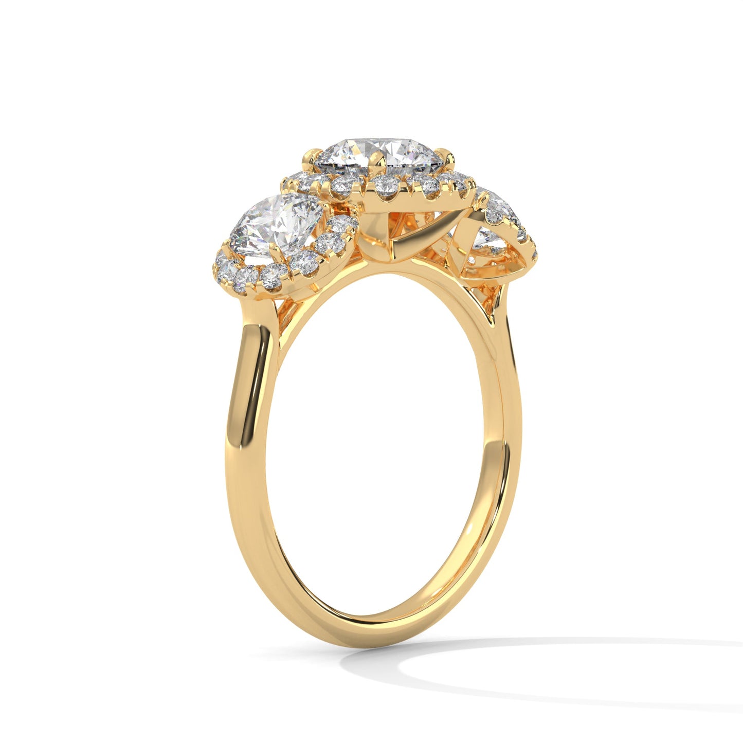 Trinity Radiance 3CT Round Lab-Grown Diamond Engagement Ring | 4.06 CTW