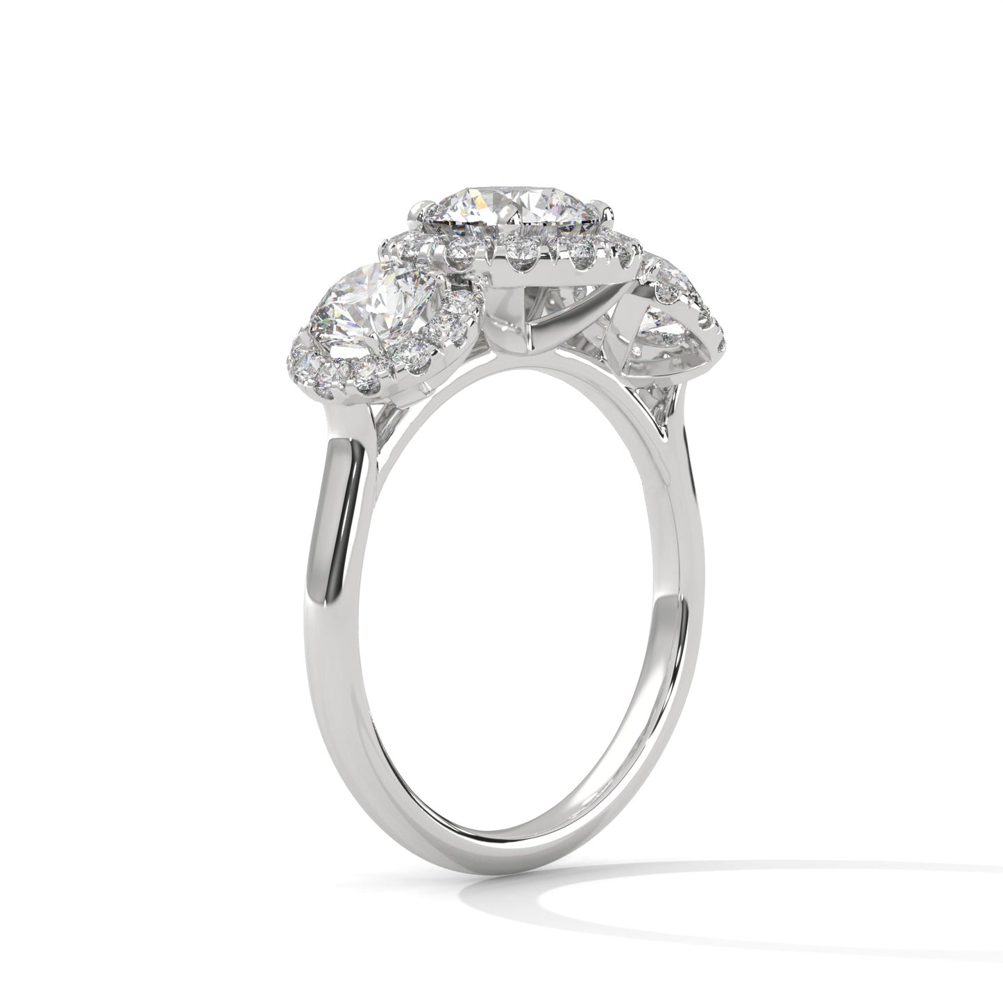 Trinity Radiance 3CT Round Lab-Grown Diamond Engagement Ring | 4.06 CTW