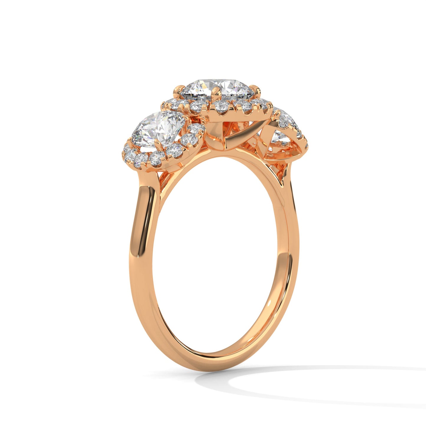 Trinity Radiance 3CT Round Lab-Grown Diamond Engagement Ring | 4.06 CTW