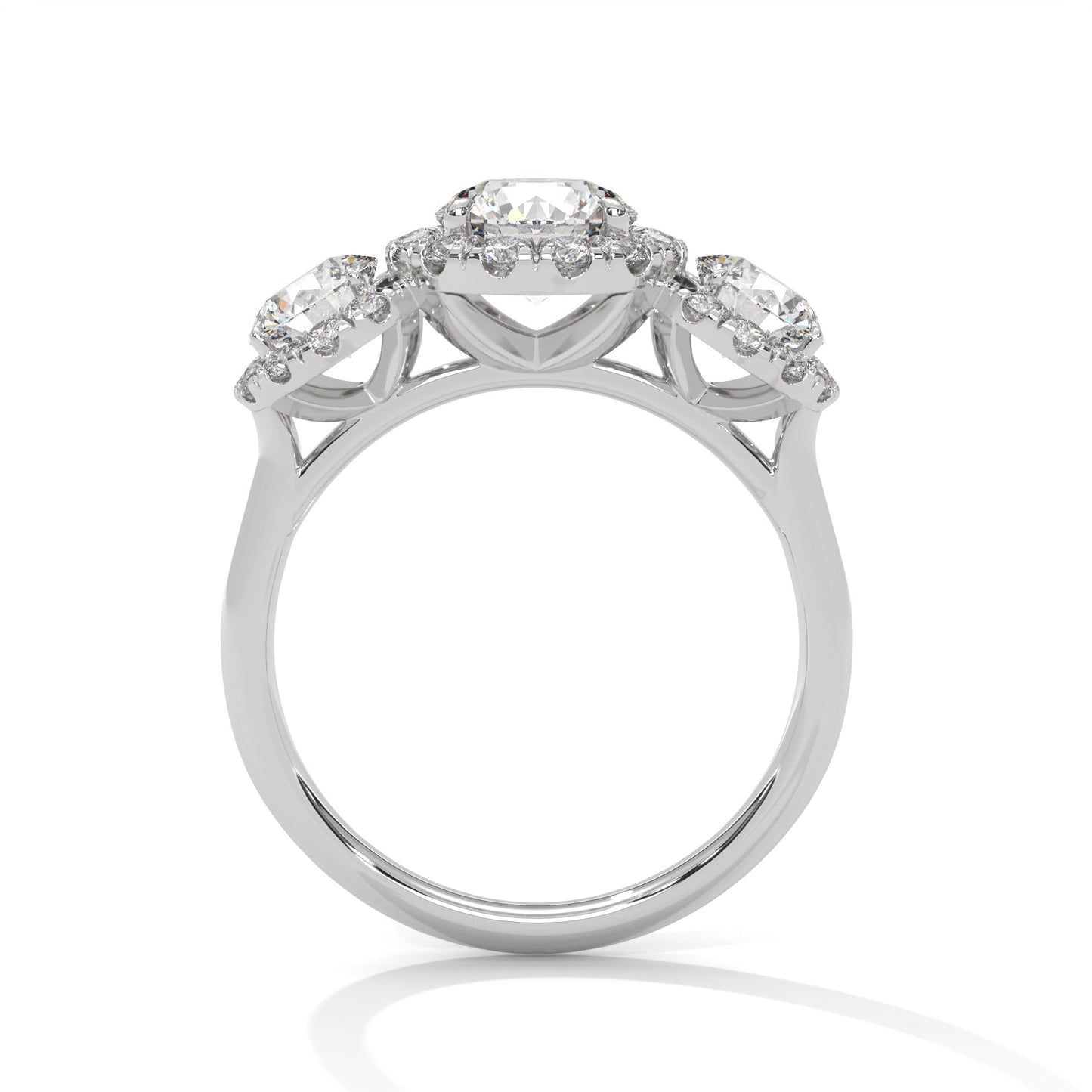 Trinity Radiance 3CT Round Lab-Grown Diamond Engagement Ring | 4.06 CTW