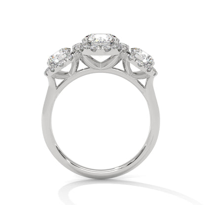 Trinity Radiance 3CT Round Lab-Grown Diamond Engagement Ring | 4.06 CTW