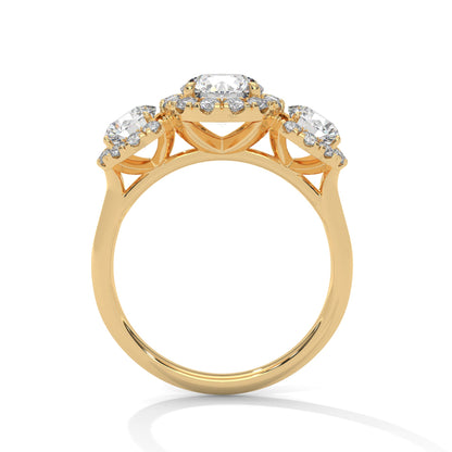 Trinity Radiance 3CT Round Lab-Grown Diamond Engagement Ring | 4.06 CTW