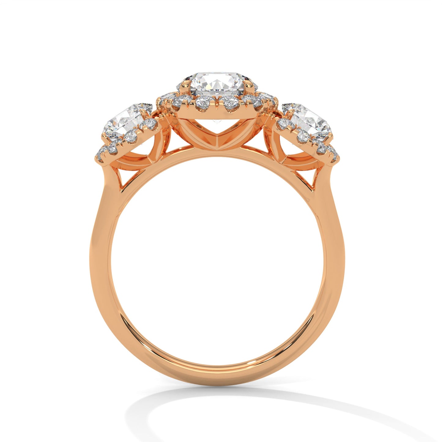 Trinity Radiance 3CT Round Lab-Grown Diamond Engagement Ring | 4.06 CTW