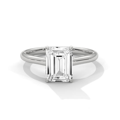 Pave 1.5ct Emerald Lab-Grown Diamond Engagement Ring | E VS1