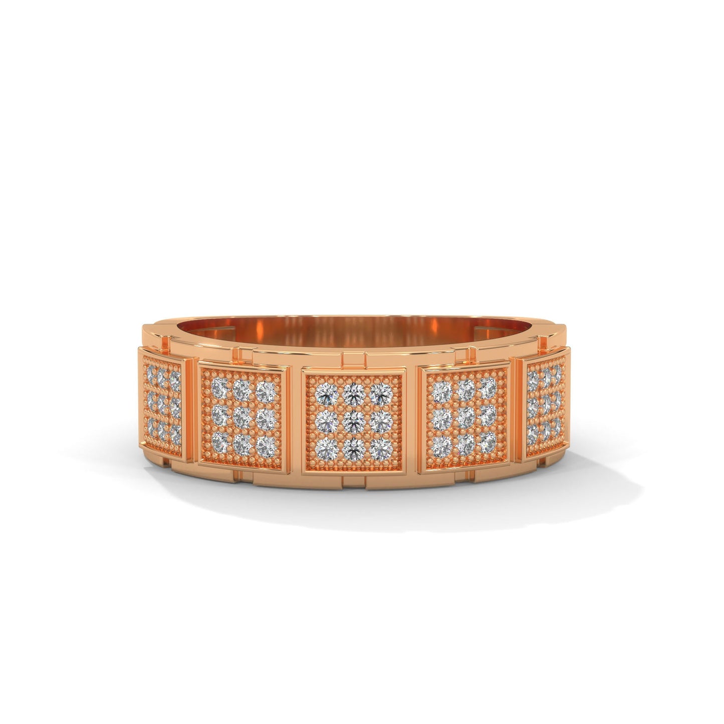 Imperium 0.45 CTW Round Lab-Grown Diamond Multi-Panel Men's Ring