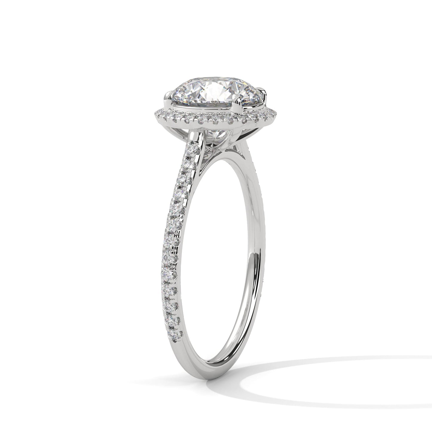 Luminous Halo 2.34 CTW Round-Cut Diamond Engagement Ring | E VVS1