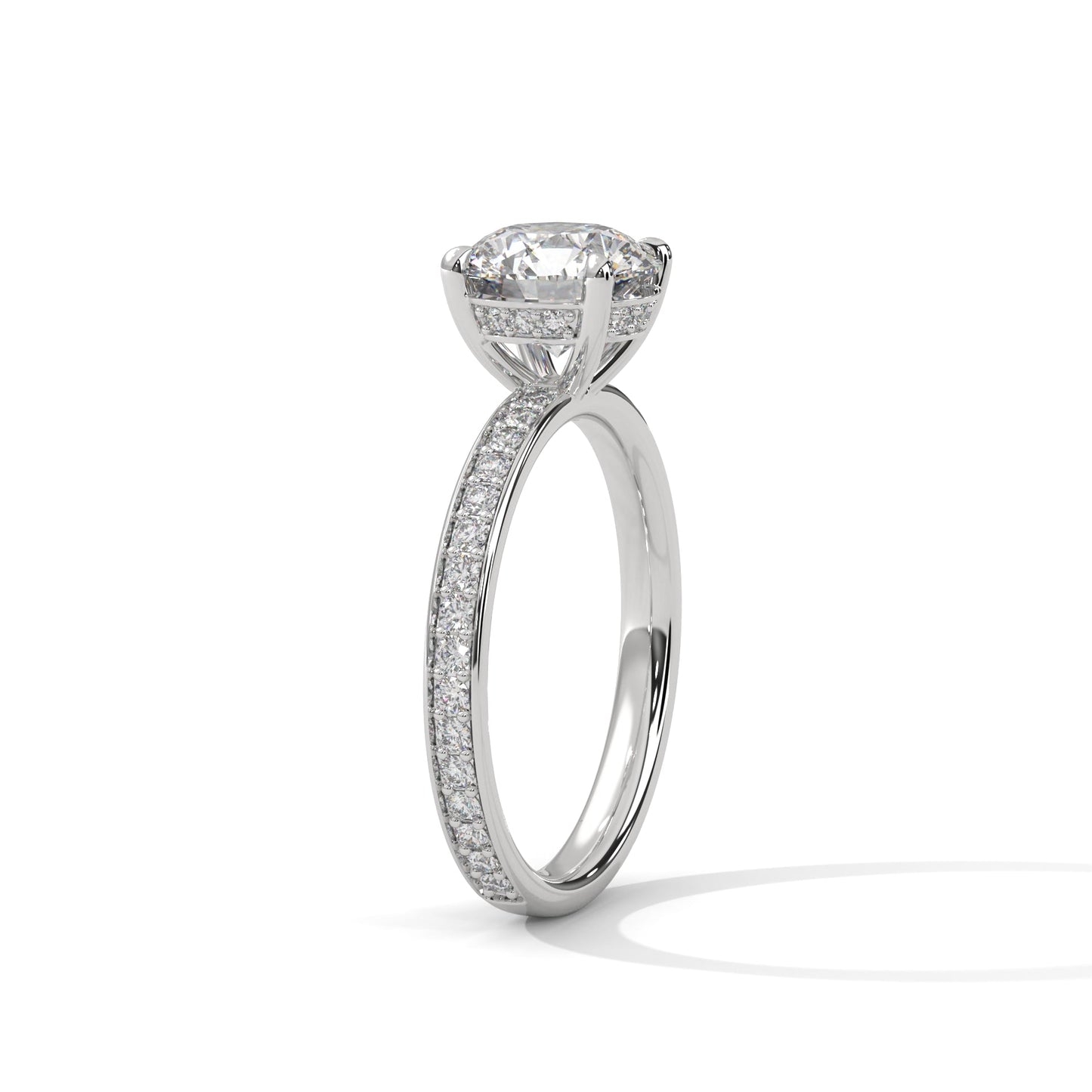 Radiance 2.46 CTW Round-Cut Diamond Pavé Engagement Ring | F-VS1