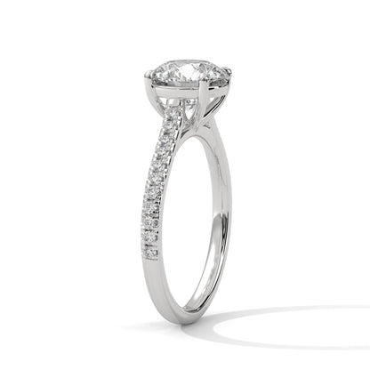 Lustrous Grace 1 CT Round-Cut Lab Grown Diamond Pave Ring | 1.22 CTW