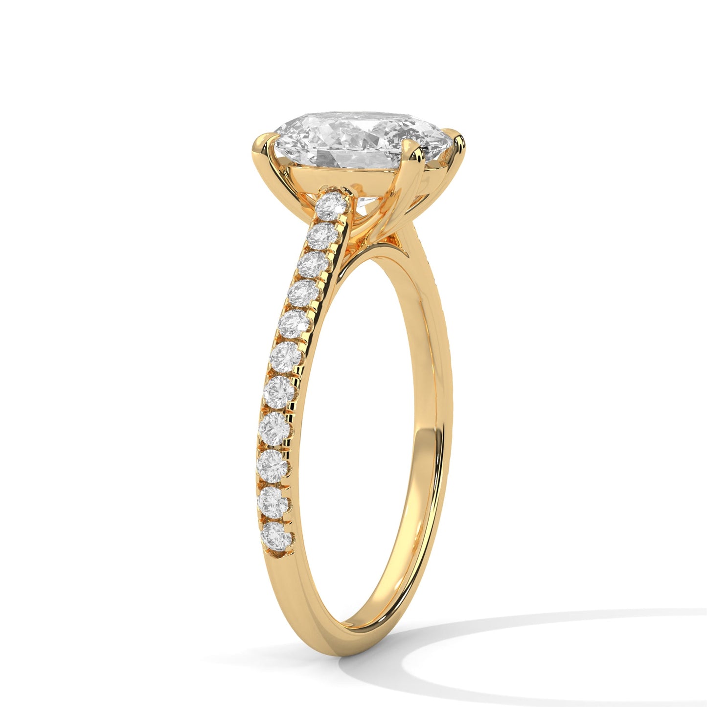Celestial Grace 1 CT Oval-Cut Lab Grown Diamond Pave Ring | 1.22 CTW